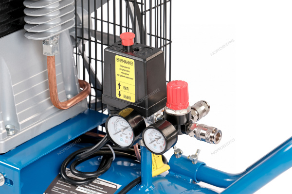 Компрессор поршневой с ременной передачей 380В ресивер 100 л 390 л/мин NORDBERG NCE100/391