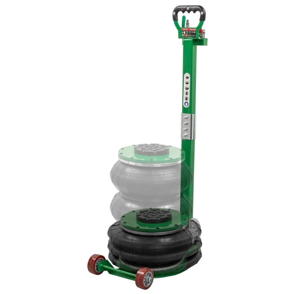 Домкрат подкатной пневматический 5т (h min 150мм, h max 450мм, 3 подушки, Ø320мм)