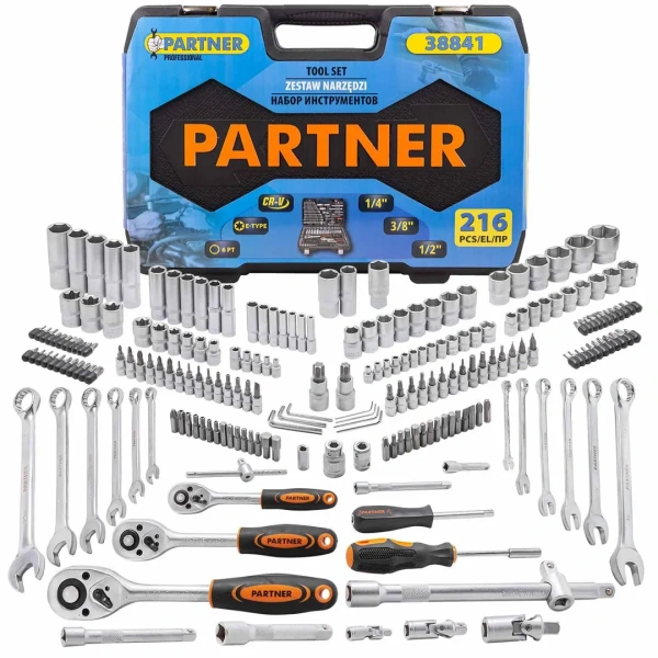 Набор инструментов 216пр. 1/4'', 3/8'', 1/2''(6гр.)