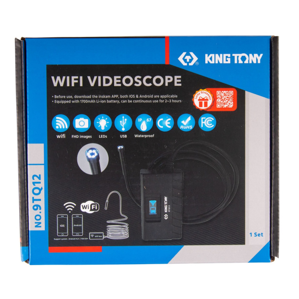 KING TONY 9TQ12 Видеоэндоскоп, Wi-Fi, 8 мм