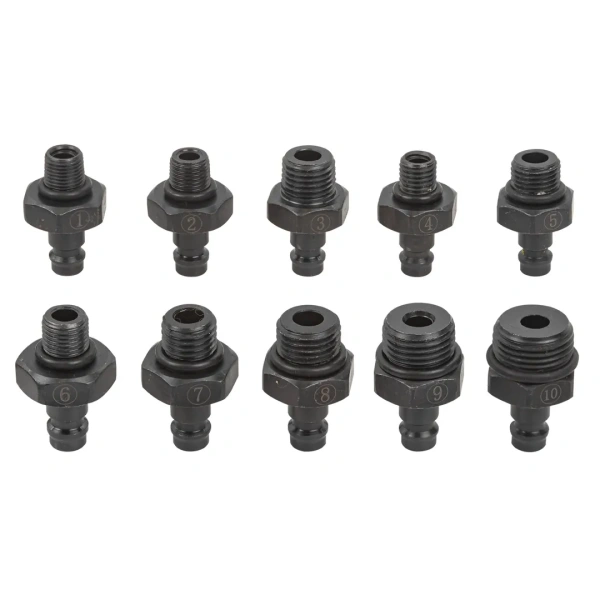 Тестер давления масла в комплекте с резьбовыми переходниками 12пр.(0-10Bar), в кейсе