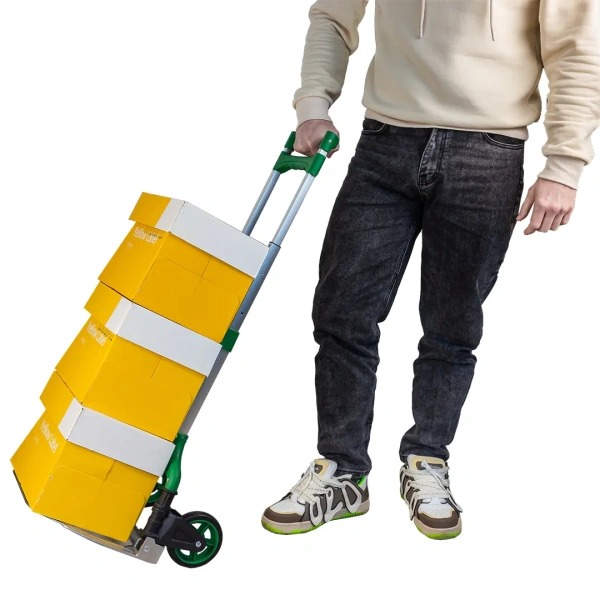 Тележка ручная складная с телескопической ручкой (г/п70кг,385х410х985мм-в разложенном полож.,385х280-рабочая площадка, 125мм-Ø колес)