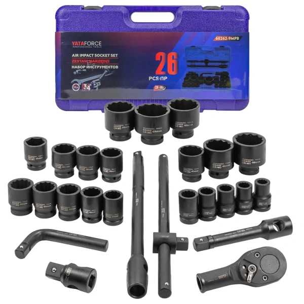 Набор инструментов ударных 26пр. 3/4''(12гр.)