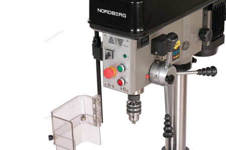 Станок сверлильный профессиональный NORDBERG ND2554P (1100 Вт, 25 мм, 5 скоростей, нарезание резьбы, тиски)