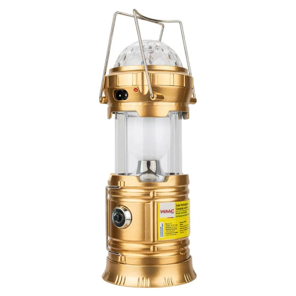 Фонарь-трансформер светодид-й аккум-й с функцией диско-шар(торц.свет:1LED/50LUM,бок.свет:6LED/30LUM,заряд:солн.батарея, кабель 220V/USB,t заряд.3-5ч)