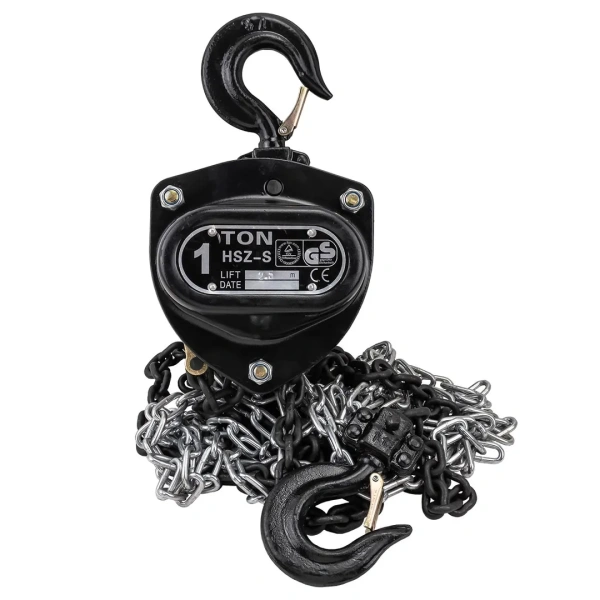 Лебедка механическая подвесная с лепестковым механизмом фиксации цепи натяжения 1т (длина цепи - 2.5м)