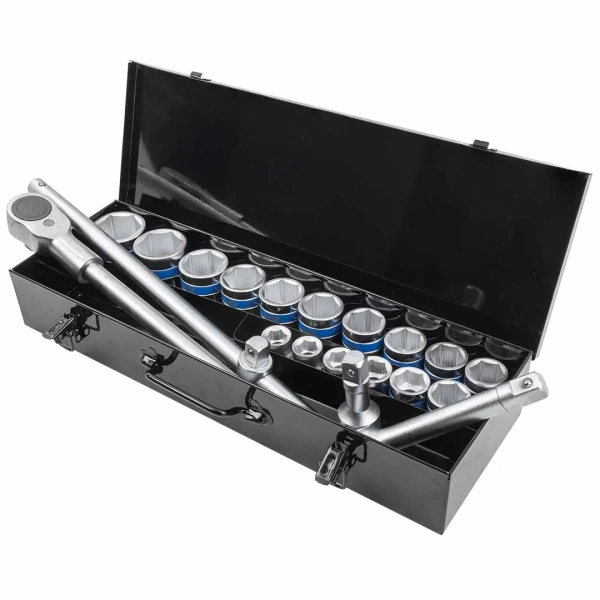 Набор инструментов 21пр, 3/4''(6гр.)(19,21,22,24,26,27,28,29,30,32,34,36,36,38,41,46,50мм), в метал.кейсе