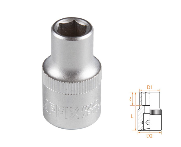 Головка торцевая стандартная шестигранная 1/2" 10 мм AFFIX AF00040010