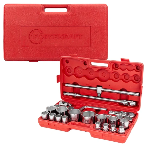 Набор инструментов 26пр, 3/4'' 1''(6гр.)(17,19,21,22,24,27,30,32,33,34,35,36,36-12гр,38,41,46,50мм,1'':55,60,65мм)