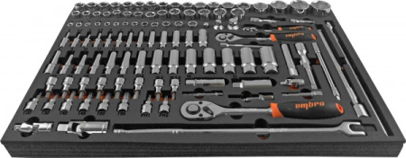 Набор головок торцевых Ombra OMT111STE, 1/4", 3/8", 1/2" DR с аксессуарами