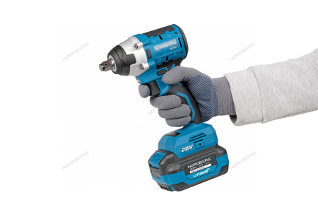 Гайковерт аккумуляторный 1/2" 20В 300 Нм с 4A акк. и зар. уст-вом 4A в мешке NORDBERG NE803K