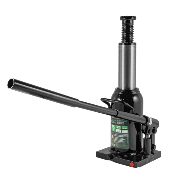 Домкрат бутылочный 15т с клапаном (высота подхвата - 230мм, высота подъема - 460мм, ход штока - 125мм)