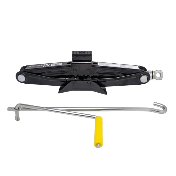 Домкрат механический ''ромб''1,2т с резиновой накладкой(h min 100мм, h max 350мм, L-390мм)