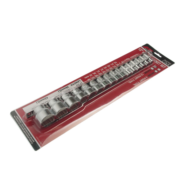 Набор головок торцевых 12-ти гранных JTC T416M (1/2", 10-32 мм, на планке)