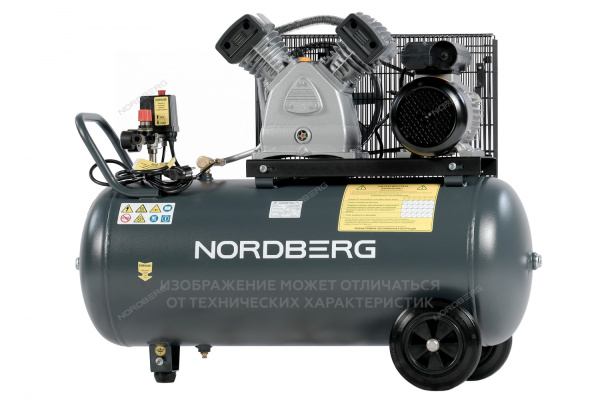 Компрессор поршневой с ременной передачей NORDBERG NCP100/360A (380В, ресив. 100л, 420л/мин)