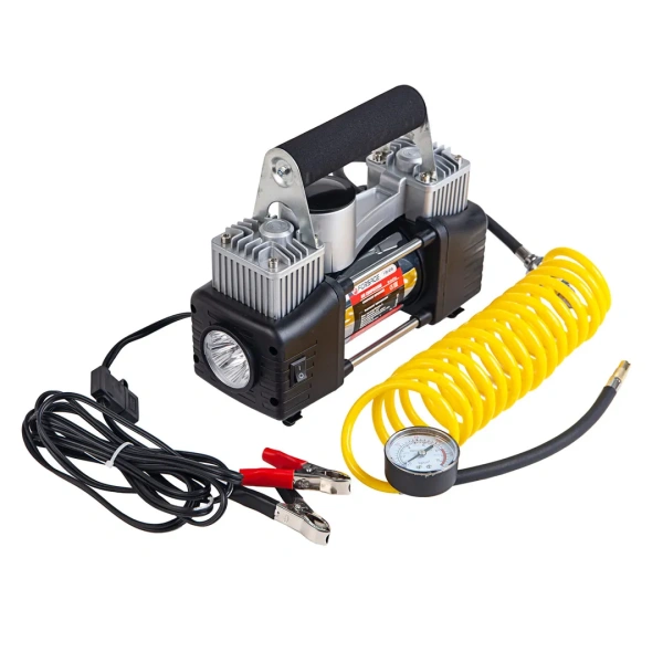 Компрессор поршневой автомобильный двухцилиндровый F-2014243 ''FORSAGE''(65л/мин, 23А) 12V