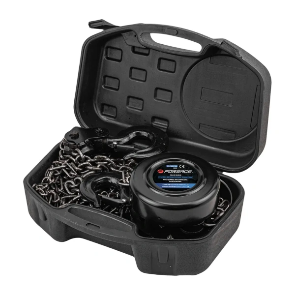 Лебедка механическая подвесная c фиксацией цепи натяжения, 2 т (длина цепи - 2,5м), в кейсе