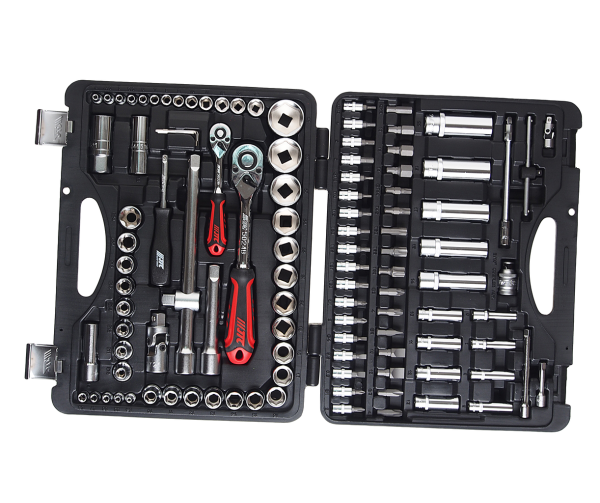 Набор головок торцевых и бит 6-гранных JTC H110B-B72 (1/4", 1/2", 110 предметов в кейсе)