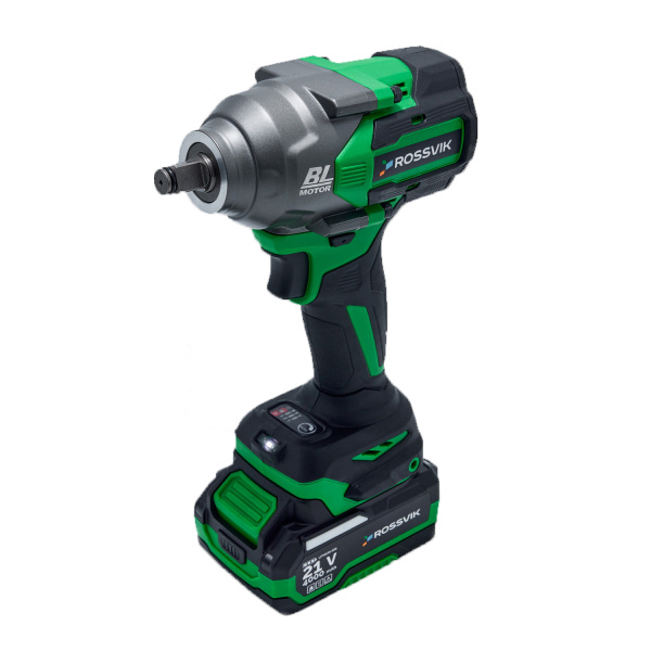 Гайковерт аккумуляторный ROSSVIK RIW1000/1 (1/2", 1000 Нм, 21 В, 1,9 кг, 1 АКБ, ЗУ, кейс)