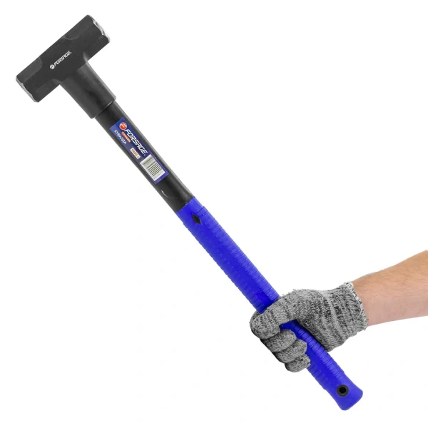 Кувалда с фиберглассовой ручкой и резиновой противоскользящей накладкой (1800г,L-665мм)