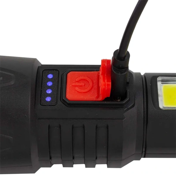 Фонарь светодиодный аккумуляторный (4 режима работы, аккум. 1200мАч, свет.поток 130Лм, время раб. 3-4ч, время зар. 2-3ч, IPX5)