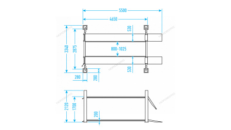 Подъемник четырехстоечный NORDBERG 4445J_M (4.5 т, без траверсы, 380 В, синий/серый)