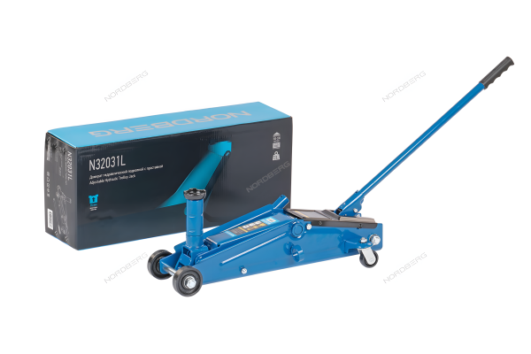 Домкрат подкатной 3 тонн высота подъема 150-530 мм с проставкой NORDBERG N32031L