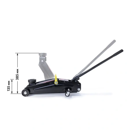 Домкрат подкатной гидравлический с резиновой накладкой 2 т (h min 135мм, h max 385мм)