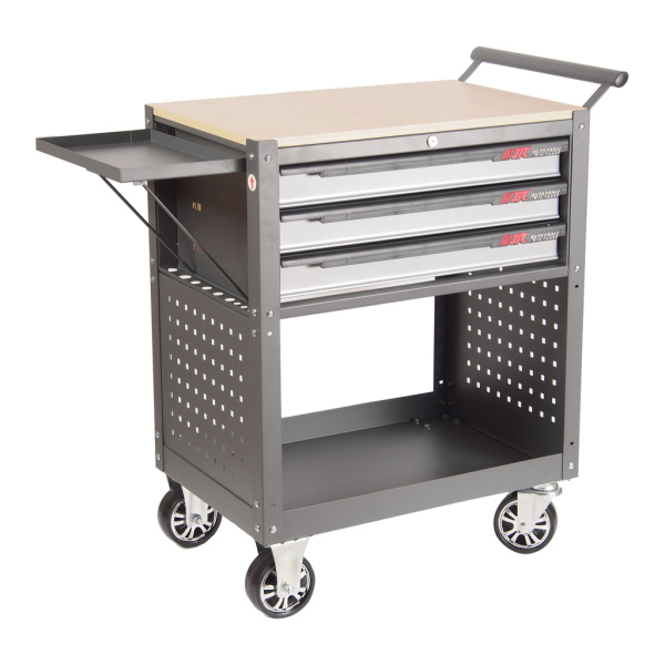 Тележка инструментальная серая с открытым отсеком JTC 5516 (3 секции)