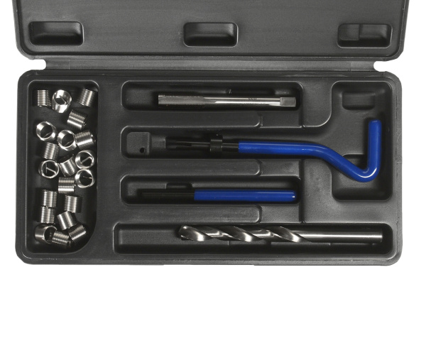 Набор инструментов для восстановления резьбы JTC 4791 (вставки М10х1,0, L=13,5 мм, 10 шт., 14 предметов)