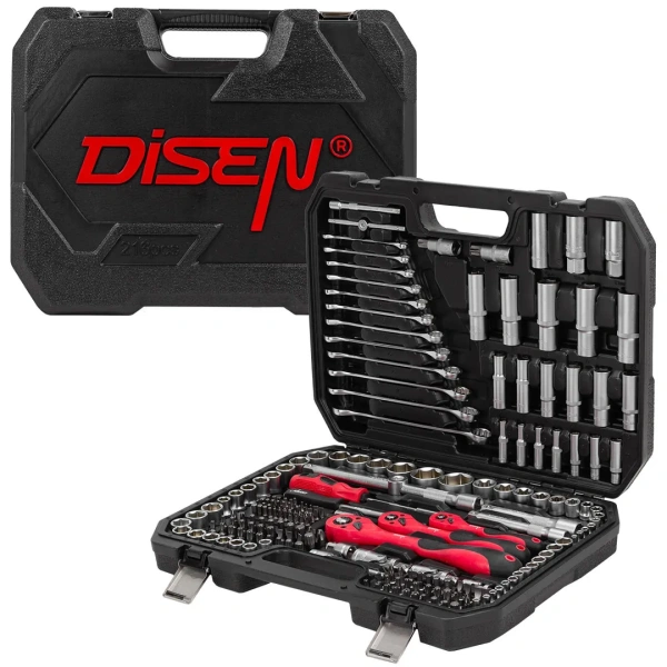 Набор инструментов 216 пр.1/4'',3/8'',1/2''(6гр.)(4-32мм)