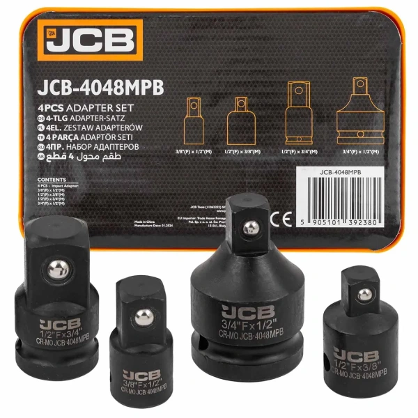 Набор адаптеров ударных 4пр(3/8''(F)x1/2''(M),1/2''(F)x3/8''(M),1/2''(F)x3/4''(M),3/4''(F)x1/2''(M)),в ложементе Набор адаптеров ударных 4пр(3/8''(F)x1/2''(M),1/2''(F)x3/8''(M),1/2''(F)x3/4''(M),3/4''(F)x1/2''(M)),в ложементе