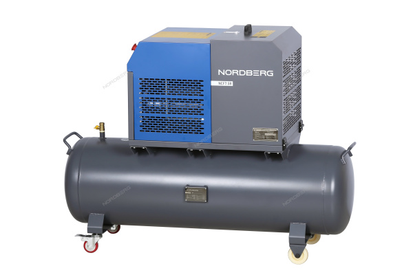 Компрессор винтовой NORDBERG NCF7,5R (5,5 кВт, 10 бар, 660 л/мин, ресивер 230 л, IP54)