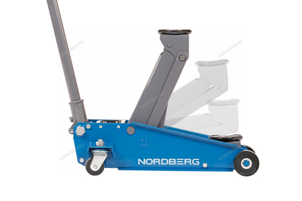 Домкрат подкатной 3 тонн 120-450 мм с резиновой насадкой NORDBERG N32030