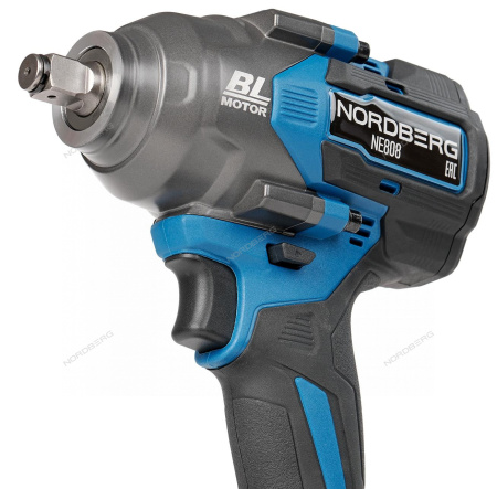 Гайковерт аккумуляторный NORDBERG NE808K (1/2", 20 В, 1000 Нм, 2 аккумулятора 4 A и зарядное устройство, в кейсе)