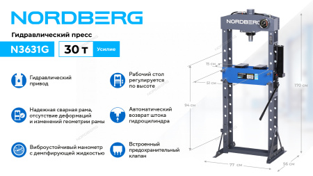 Гидравлический пресс NORDBERG N3631G (30 т)