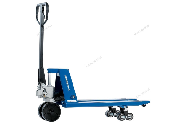 Рохля складская гидравлическая короткая 2,5 т, усиленная, с полиуретановыми колесами NORDBERG N3901S-25