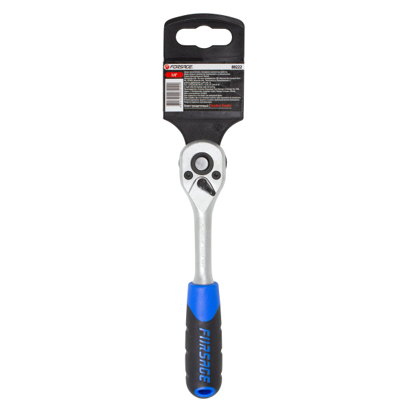 Трещотка реверсивная с резиновой ручкой 1/4''(L-150мм, 72зуб)