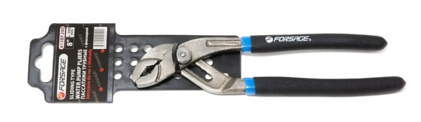 Пассатижи переставные сантехнические с поджимной гайкой Cr-V 8''-200мм, на пластиковом держателе