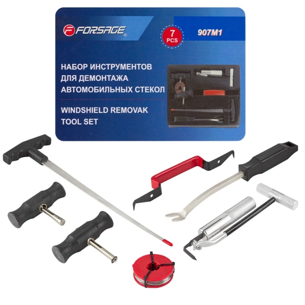 Набор приспособлений для замены ветрового стекла, 7пр., в ложементе