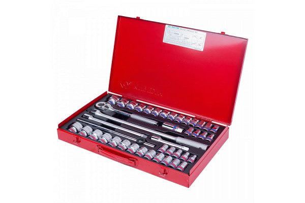 Набор торцевых головок с принадлежностями KING TONY 4542CR02,1/2", шестигранные, 10-32 мм, 5/16"-1-1/4", 42 предмета