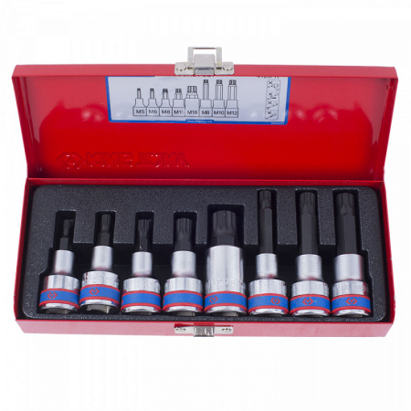 Набор торцевых насадок 1/2" SPLINE, M5-M16, L = 80 мм, 8 предметов KING TONY 4128PR