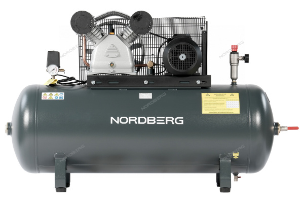 Компрессор поршневой с ременной передачей  NORDBERG NCP300/880 (380В, ресив. 270л, 880л/мин)