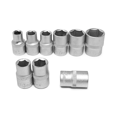 Набор головок с трещоткой и удлинителем в пласт. держателе 12пр. 1/2''(10-22мм, 6-гран.)