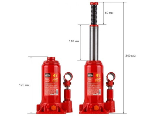 Домкрат гидравлический 4т бутылочный 170-340мм STARTUL AUTO (ST8018-04)
