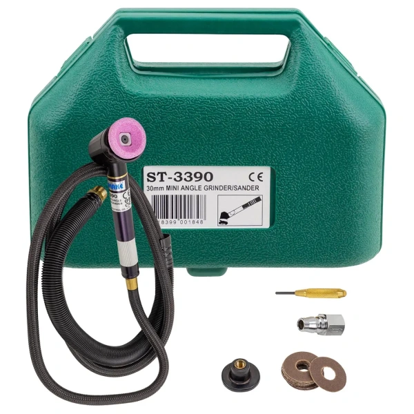 Пневмозачистная машинка угловая с гибким приводом мини в кейсе потребление воздуха 57 л/мин