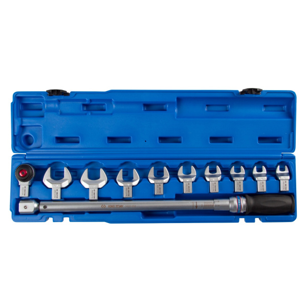 Ключ динамометрический серии "FIT" KING TONY 345203D11MR (14х18 мм, с набором рожковых насадок 13-30 мм, 60-340 Нм, кейс)