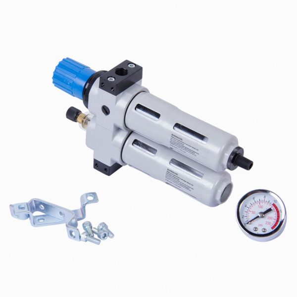 Фильтр влагоотделитель с редуктором и лубрикатор МАСТАК 690-21 (1/4", 16 бар)