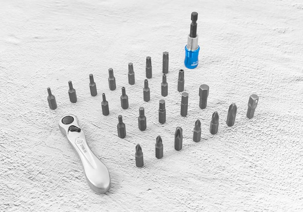 Набор бит и трещотка в кейсе KING TONY 1026CQ-AM