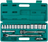 Набор головок торцевых дюймовых S05H4219S, 1/2"DR, SAE 3/8"--1-1/4", 19 предметов